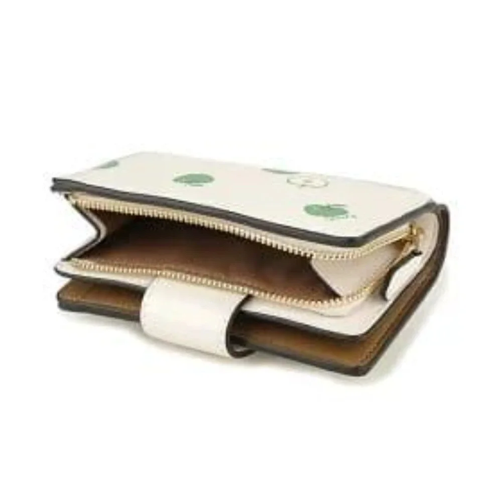 COACH MEDIUM CORNER ZIP WALLET WITH APPLE PRINT NWT